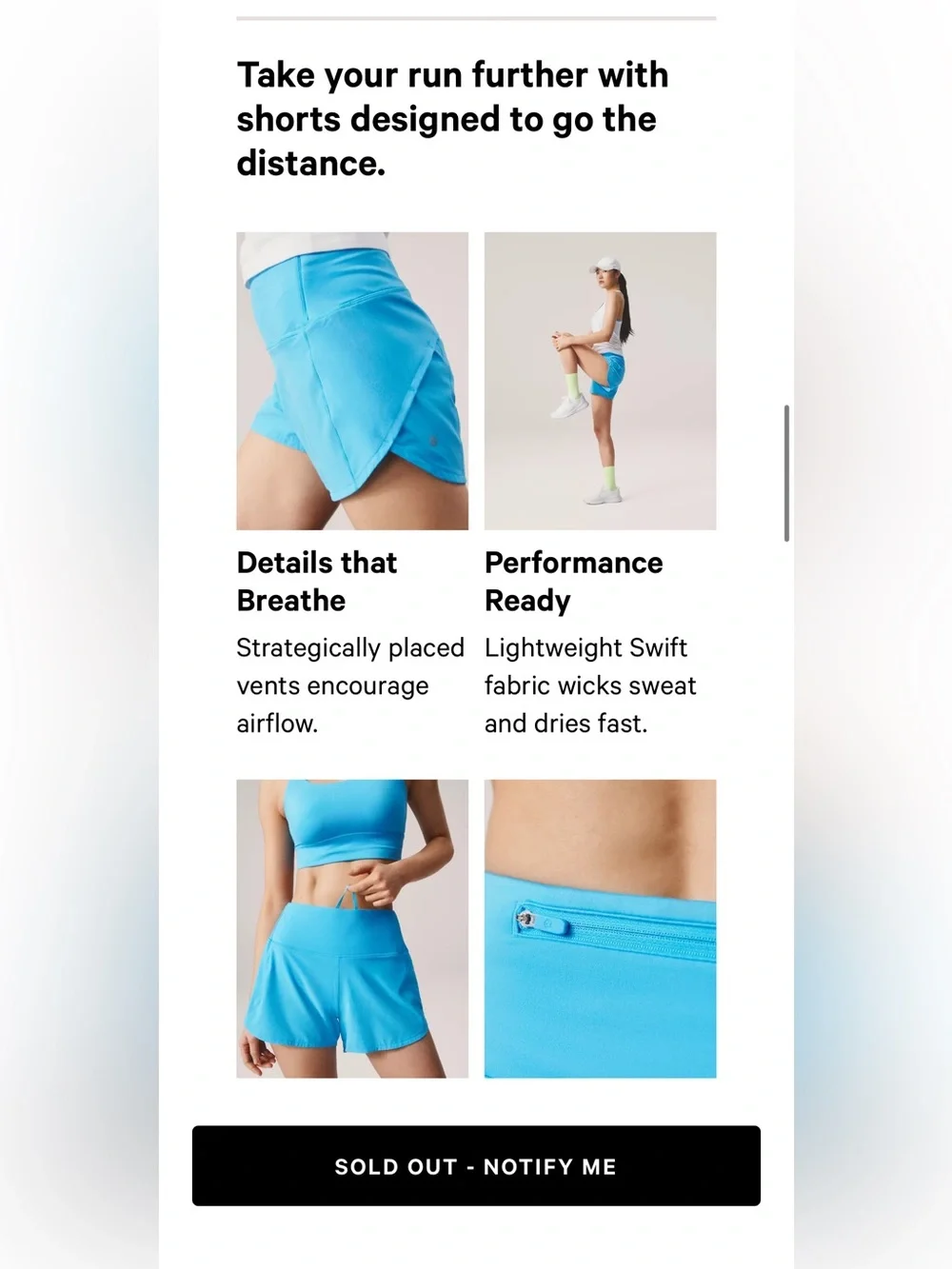 Lululemon Speed Up High-Rise Lined Short Size 8 Navy Blue - Picture 5 of 14